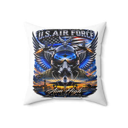 U.S. Air Force 'Aim High' Decorative Pillow — Military Aviation Throw Pillow
