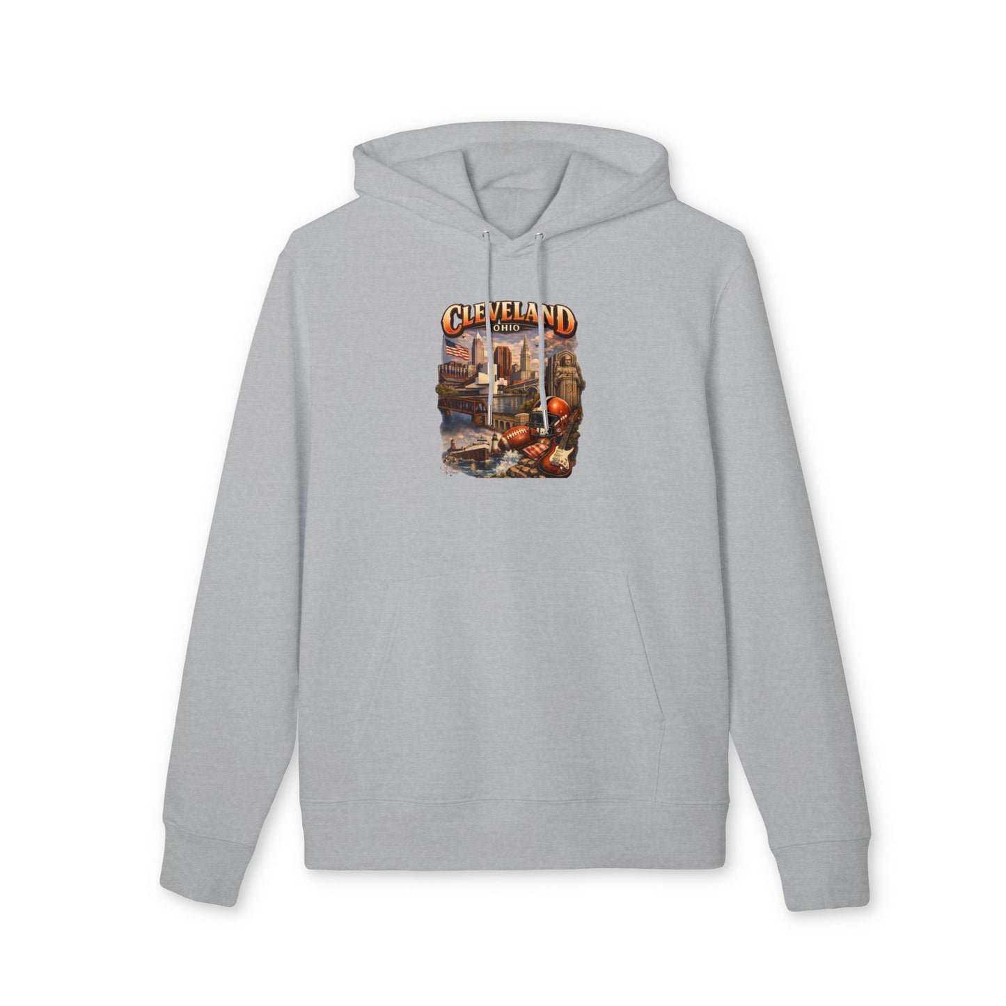 Cleveland Vintage Cityscape Hoodie — Retro Ohio Landmark Pullover