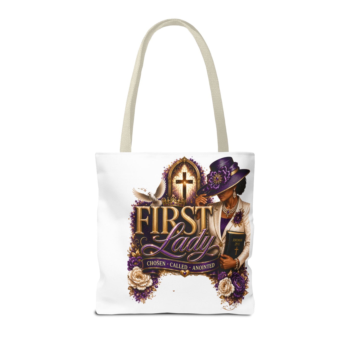 First Lady Christian Tote Bag — Chosen, Called, Anointed Church Purse