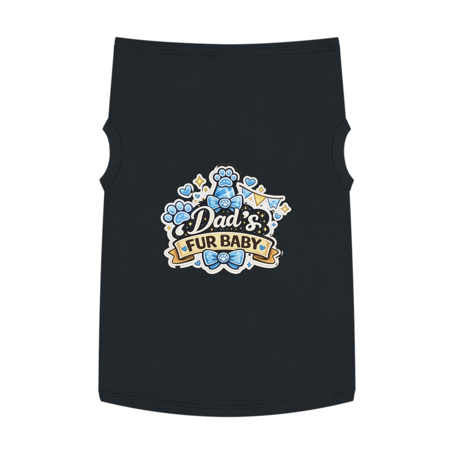 Pet Tank Top — “Dad’s Fur Baby” Cute Paw-Print Dog/Cat Shirt for Father’s Day & Pet Parents