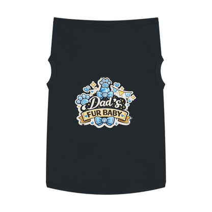 Pet Tank Top — “Dad’s Fur Baby” Cute Paw-Print Dog/Cat Shirt for Father’s Day & Pet Parents