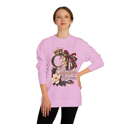 CB Creations Crown Logo Sweatshirt — Floral Ribbon Graphic Crewneck