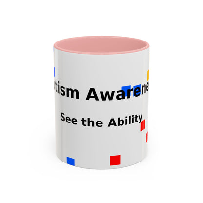 Autism Awareness Accent Mug - "See the Ability" Coffee Cup