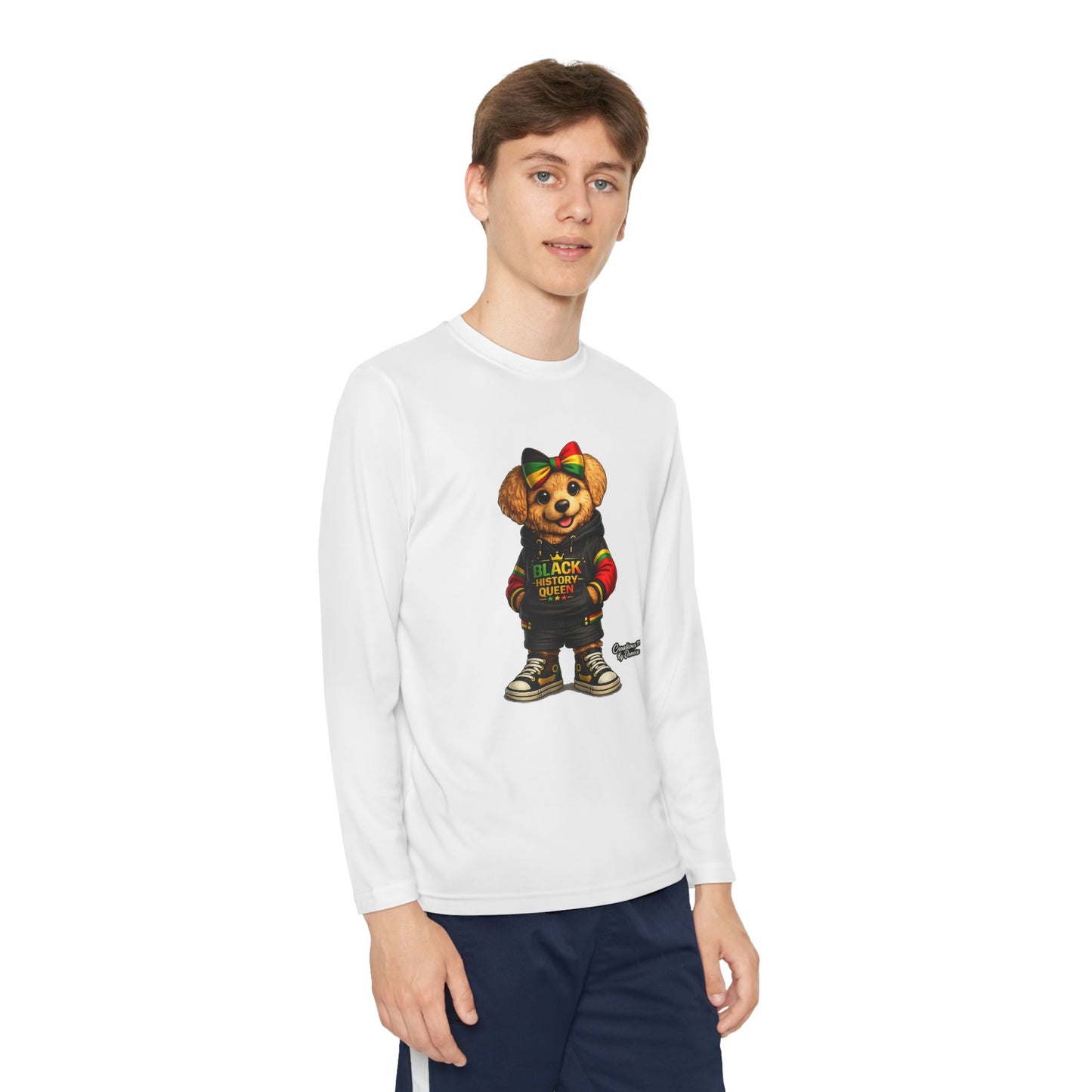 Youth Long Sleeve Tee — Rasta Bear 'Black History' Graphic