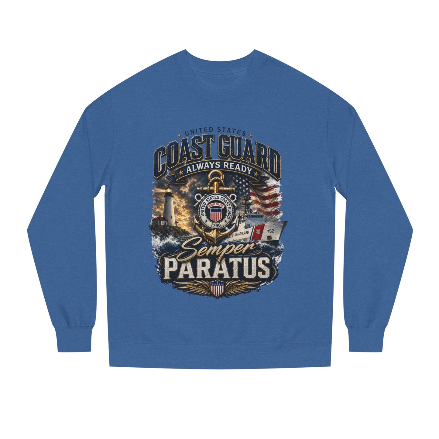 Coast Guard Semper Paratus Sweatshirt — USCG Always Ready Veteran Crewneck