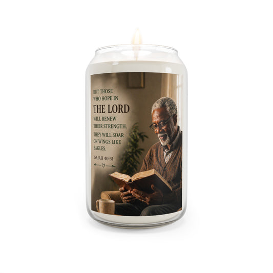 Faith Verse Soy Candle — Isaiah 40:31 Inspirational Scented Candle (13.75oz)