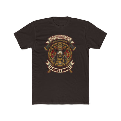 Firefighter Tribute Tee — 'To Serve & Protect' Helmet Maltese Cross Design