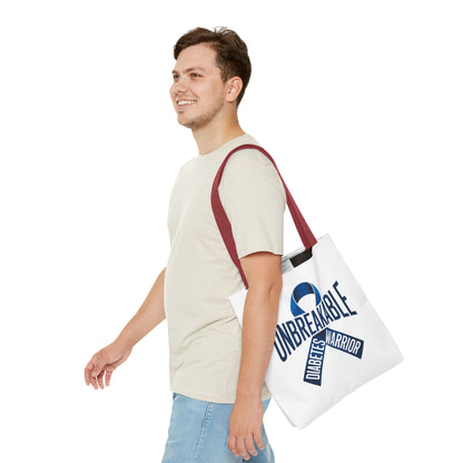 Diabetes Warrior Unbreakable Tote Bag – Blue Awareness Ribbon All-Over Print