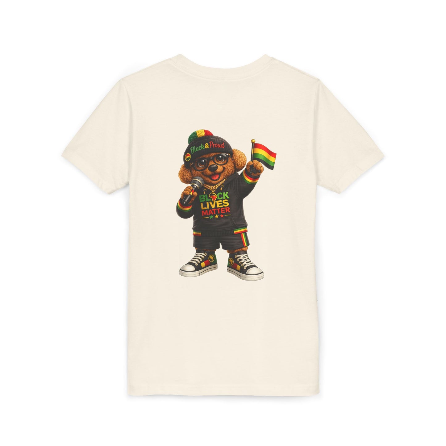 Youth Tee — Kid Bear Black Lives Matter Rasta Flag Shirt