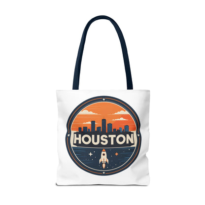 Houston Skyline Rocket Tote Bag – Retro Space City Canvas Tote