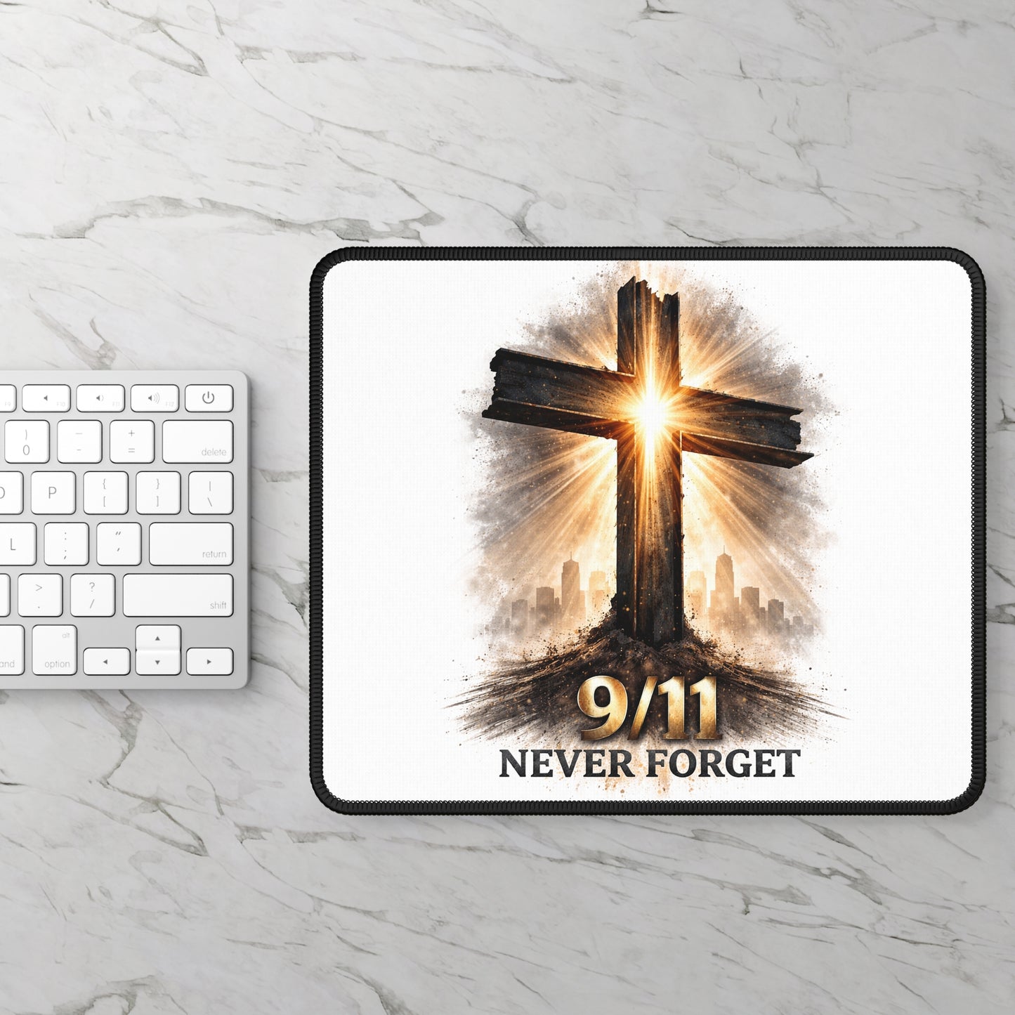 Gaming Mouse Pad — 9/11 Never Forget Cross Tribute