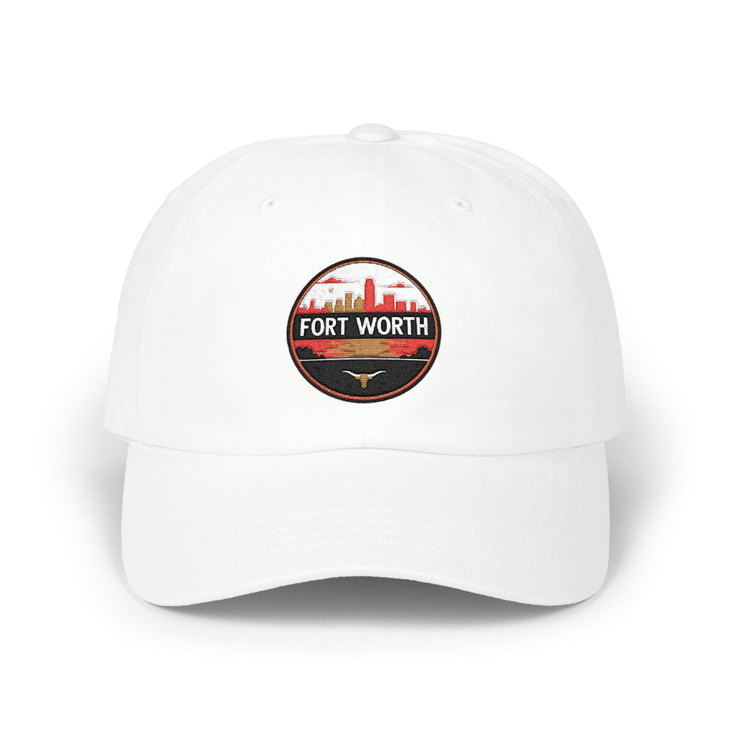 Fort Worth Skyline Dad Cap – Vintage Round Patch Hat