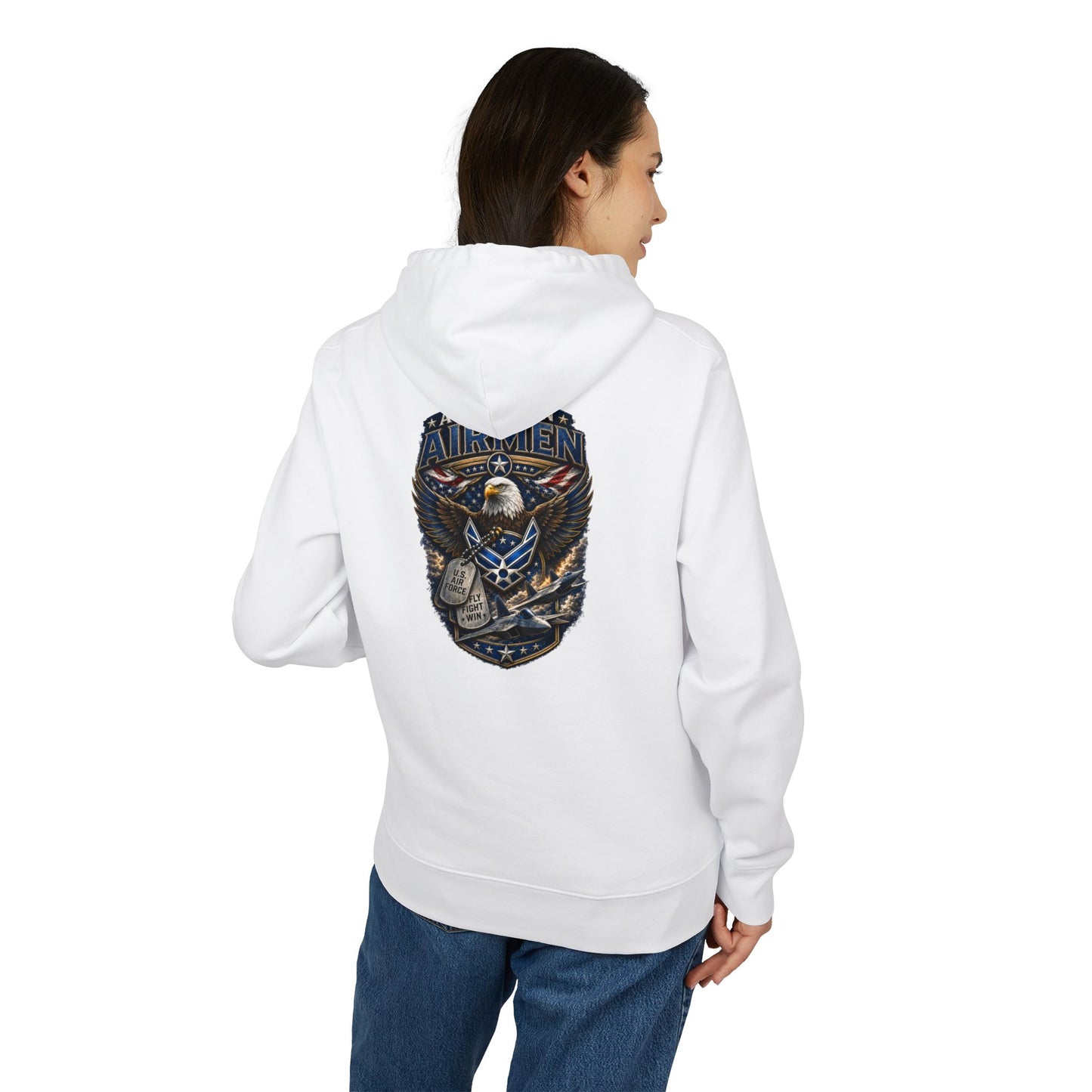 Airmen Eagle Emblem Hoodie – Military Pilot Aviation Graphic Sweatshirt