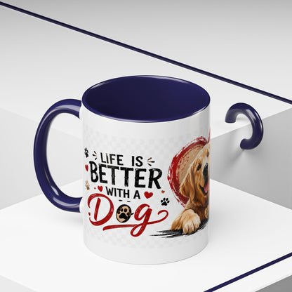 Pawsitive Vibes Coffee Mug - "Wag More, Worry Less" Dog Lover Accent Mug