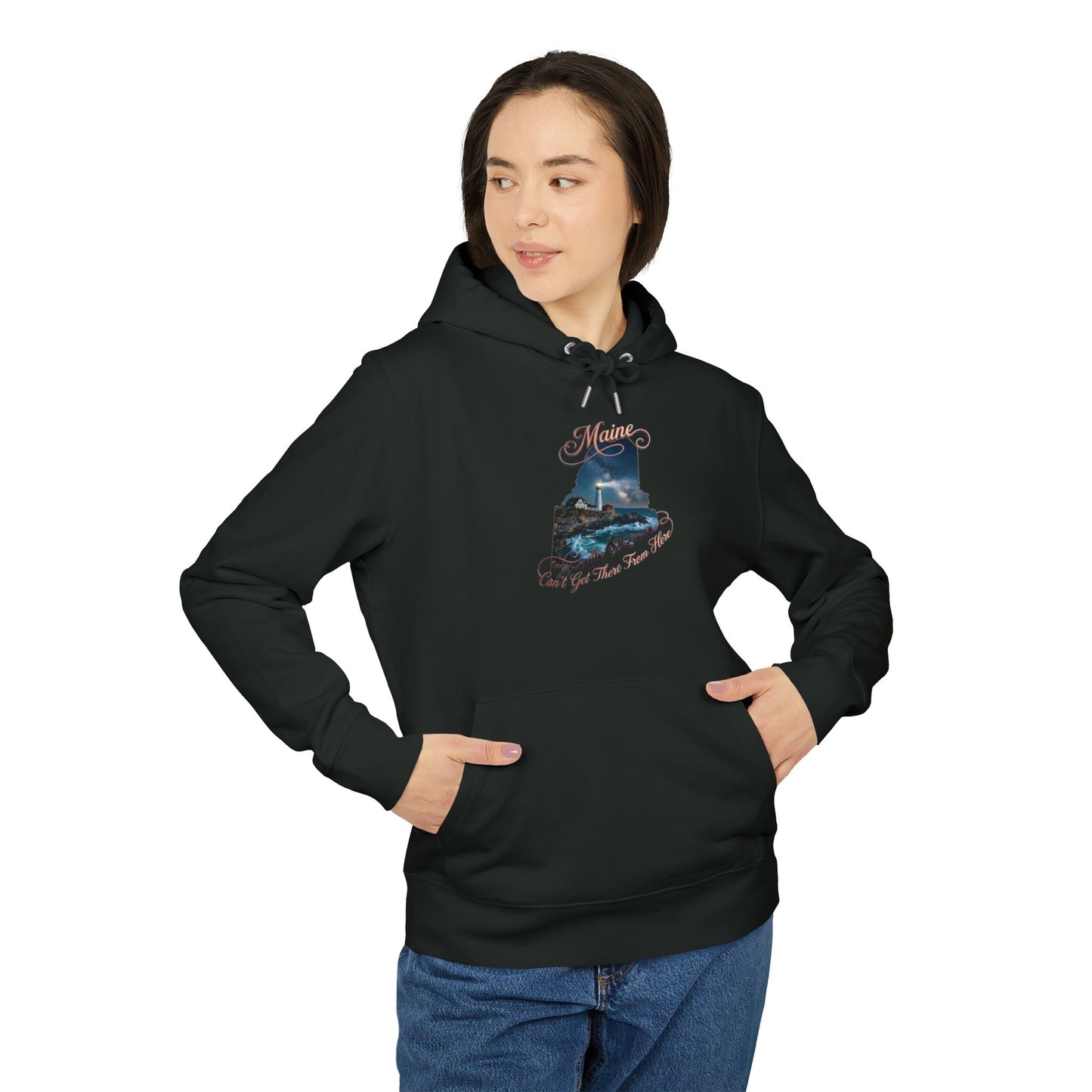 State Map Hoodie — Maine Scenic Lighthouse "You Get There From Here"