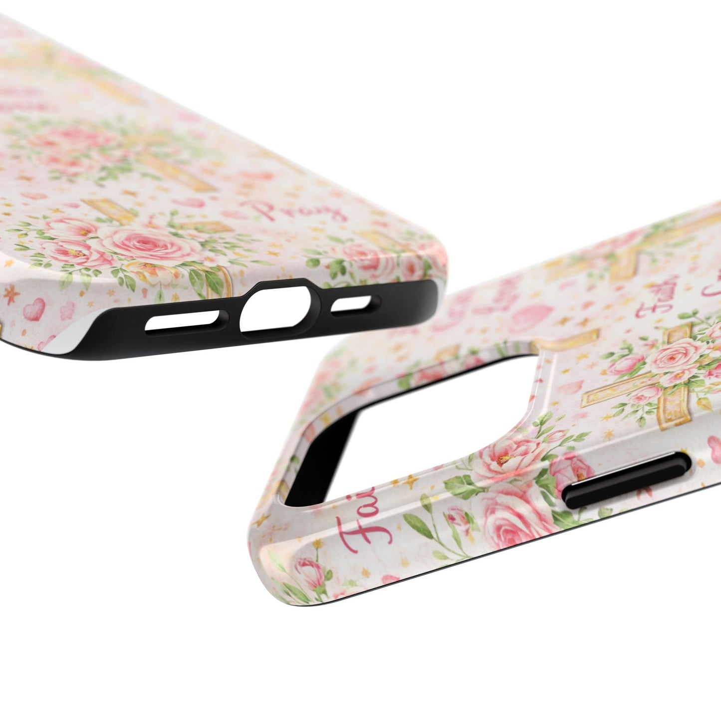 Faith Grace Love Cross Phone Case | Christian Floral iPhone Case