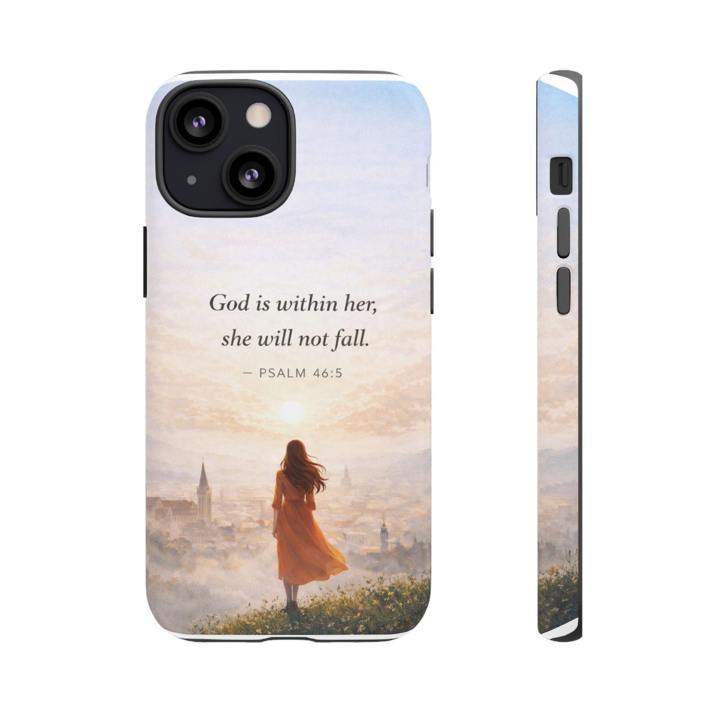 Inspirational Psalm 46:5 Phone Case — 'God is within her, she will not fall' Christian Phone Cover