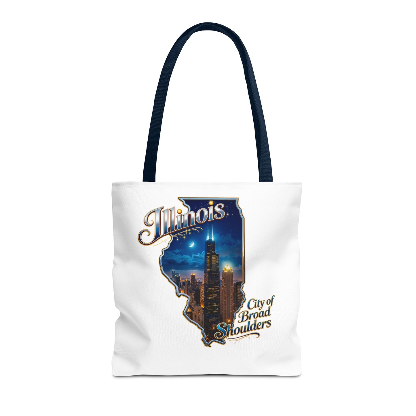 Illinois Skyline Tote Bag — "City of Broad Shoulders" Chicago Night Design