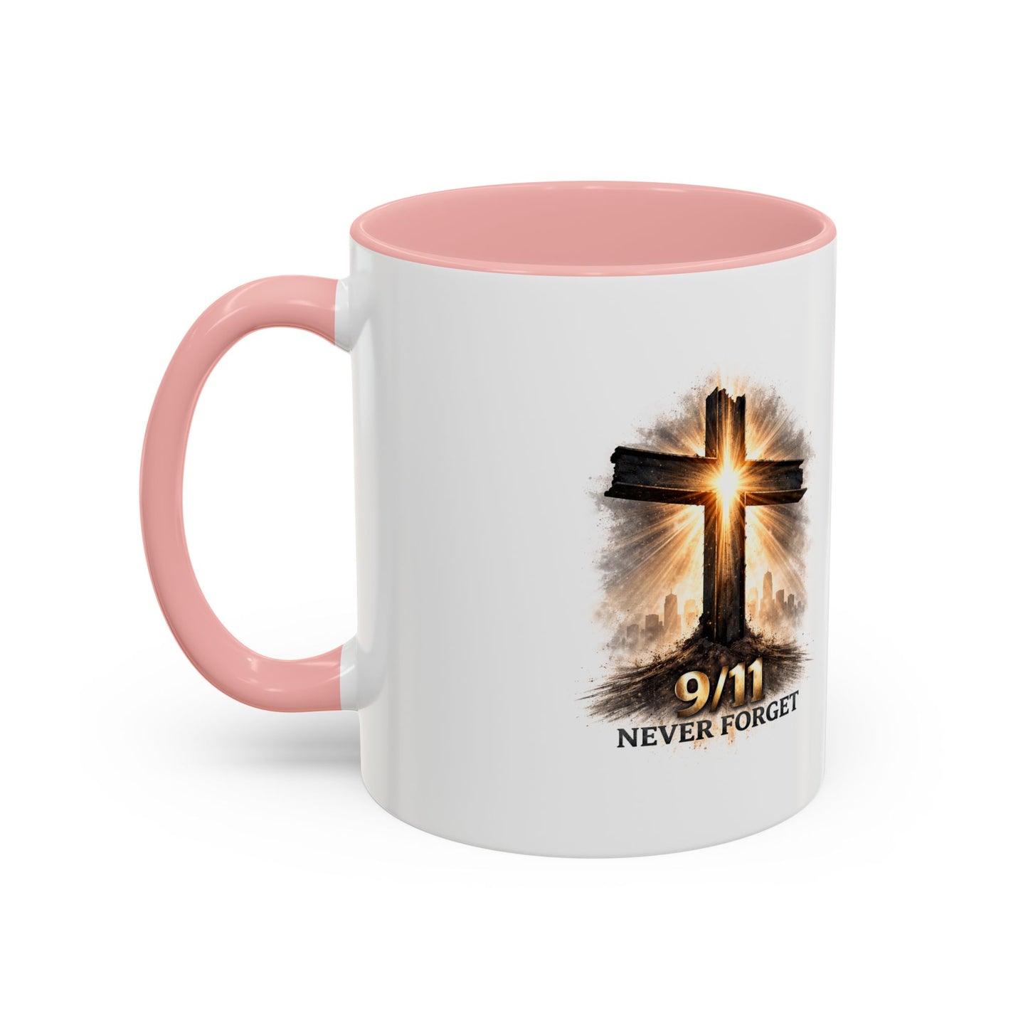 9/11 Never Forget Coffee Mug — Religious Memorial Accent Mug