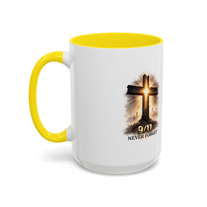 9/11 Never Forget Coffee Mug — Religious Memorial Accent Mug