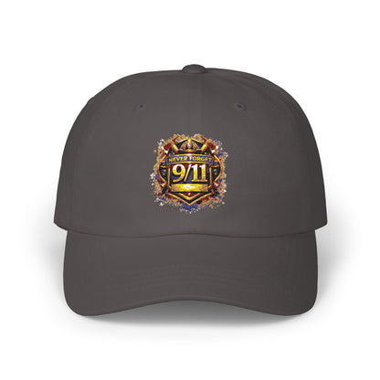 9/11 Memorial Dad Cap — Firefighter Badge Emblem Tribute Hat
