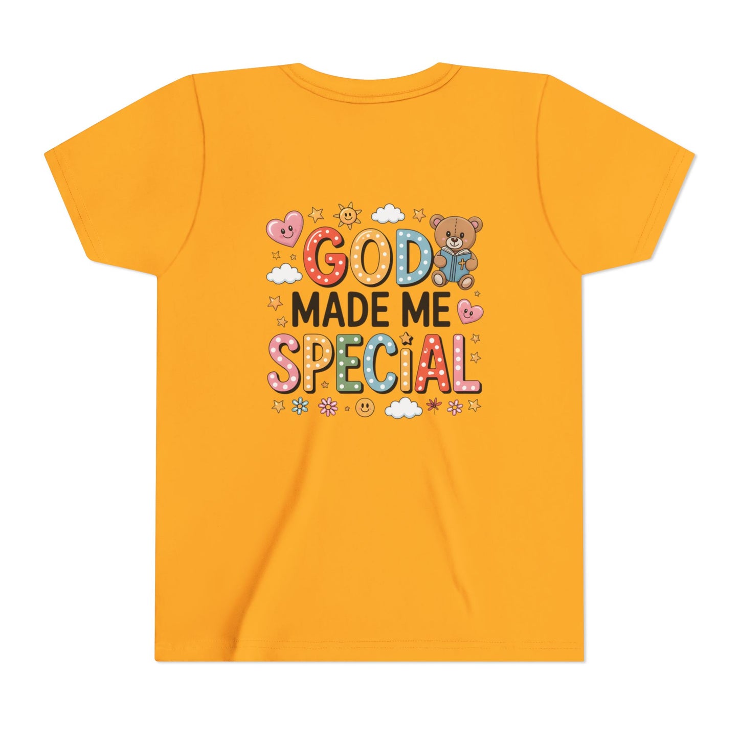 Youth Tee — "God Made Me Special" Cute Christian Kids T-Shirt