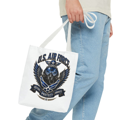 U.S. Air Force Emblem Tote Bag — Military Wings & Skull Design