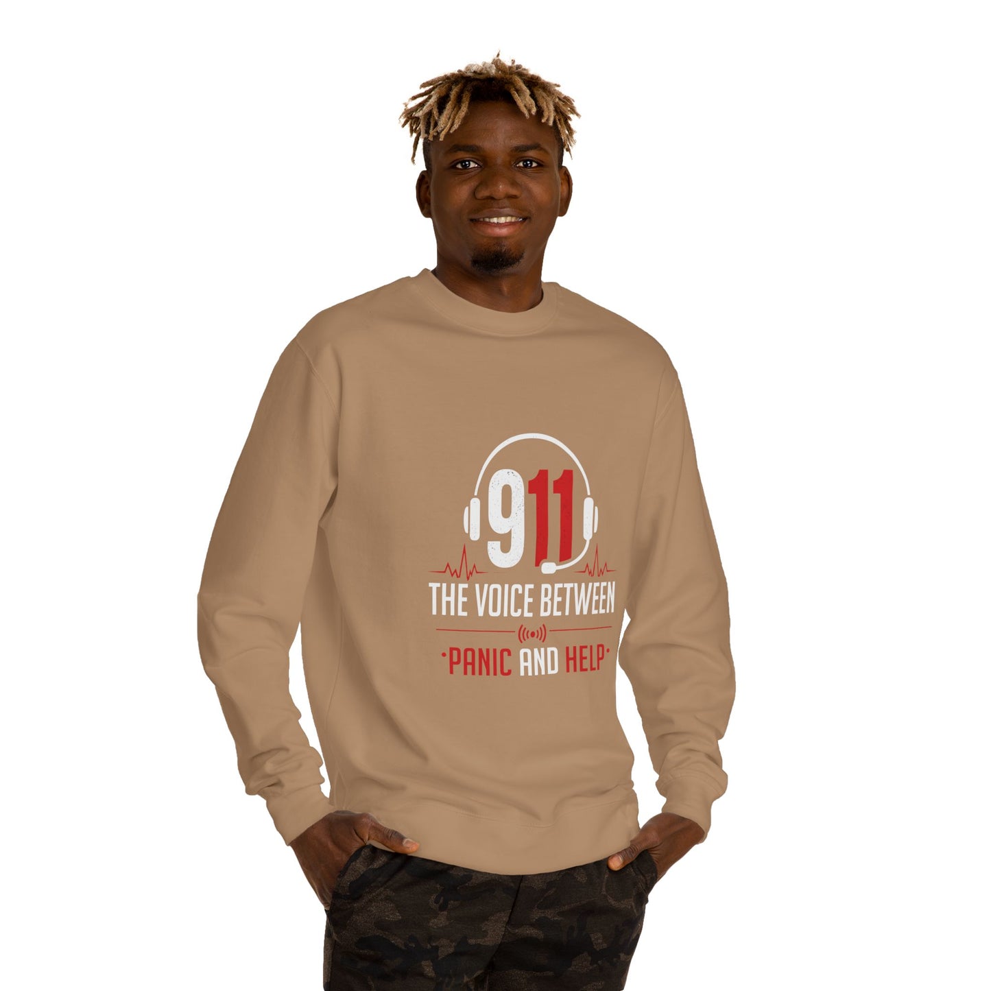 911 Dispatcher Crewneck Sweatshirt — “The Voice Between Panic and Help”