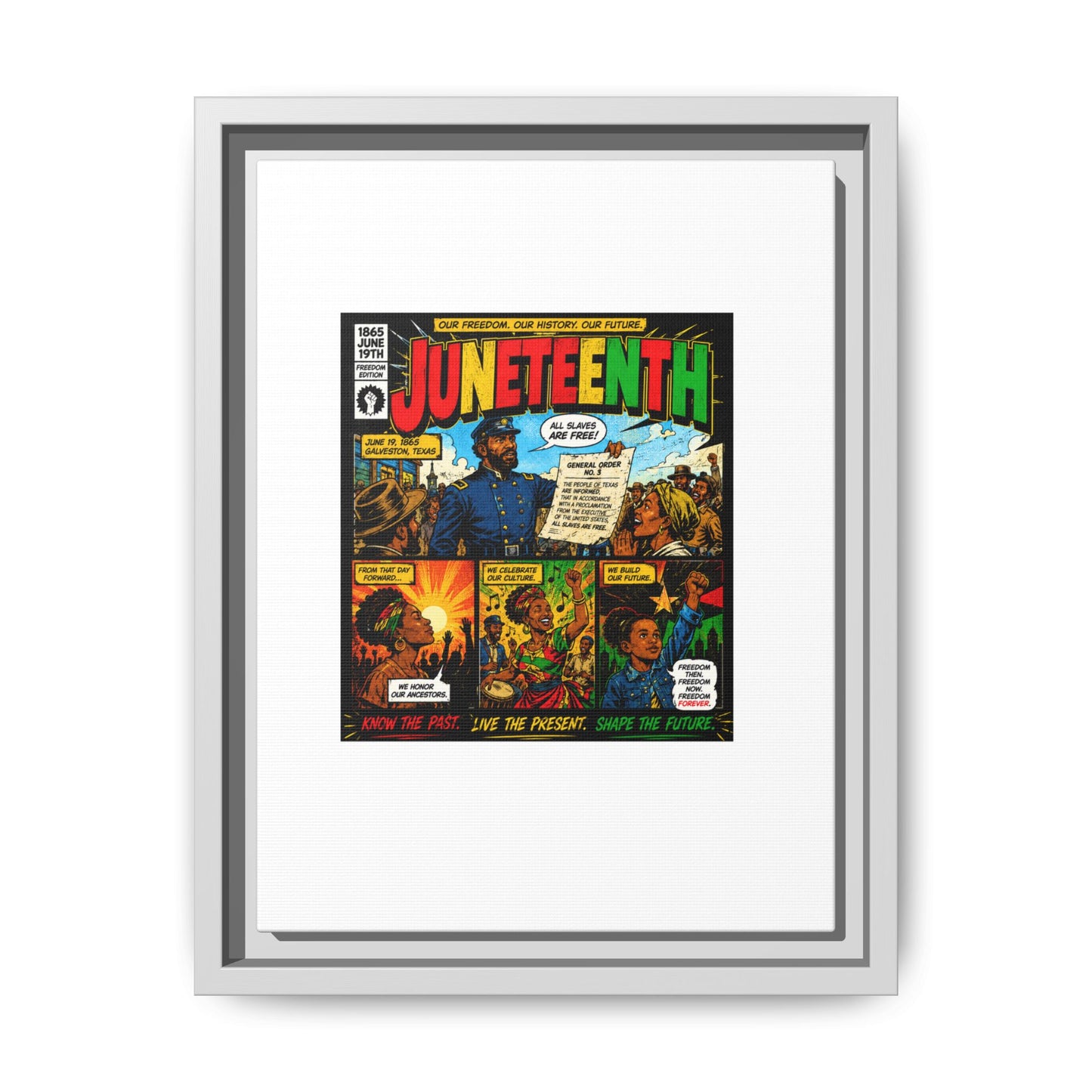 Juneteenth Comic Art Canvas - Framed Matte Wall Decor
