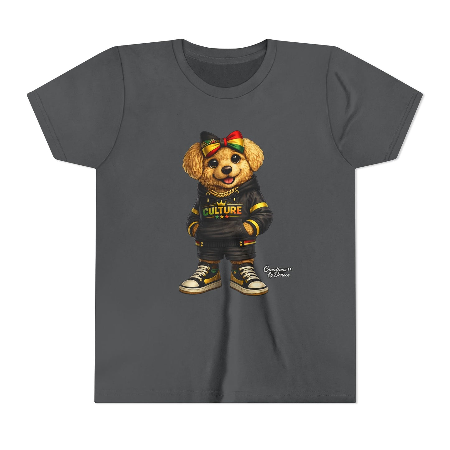Youth Tee — Cute Rasta Bear "Culture" Graphic Kids T-Shirt