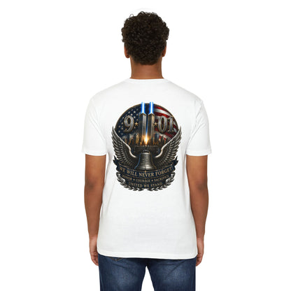 9/11 Never Forget Memorial T-Shirt — Twin Towers Tribute Tee