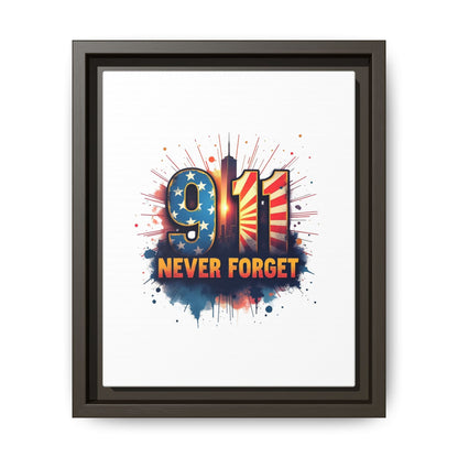 Framed Canvas Wall Art — “9·11 Never Forget” Memorial Print