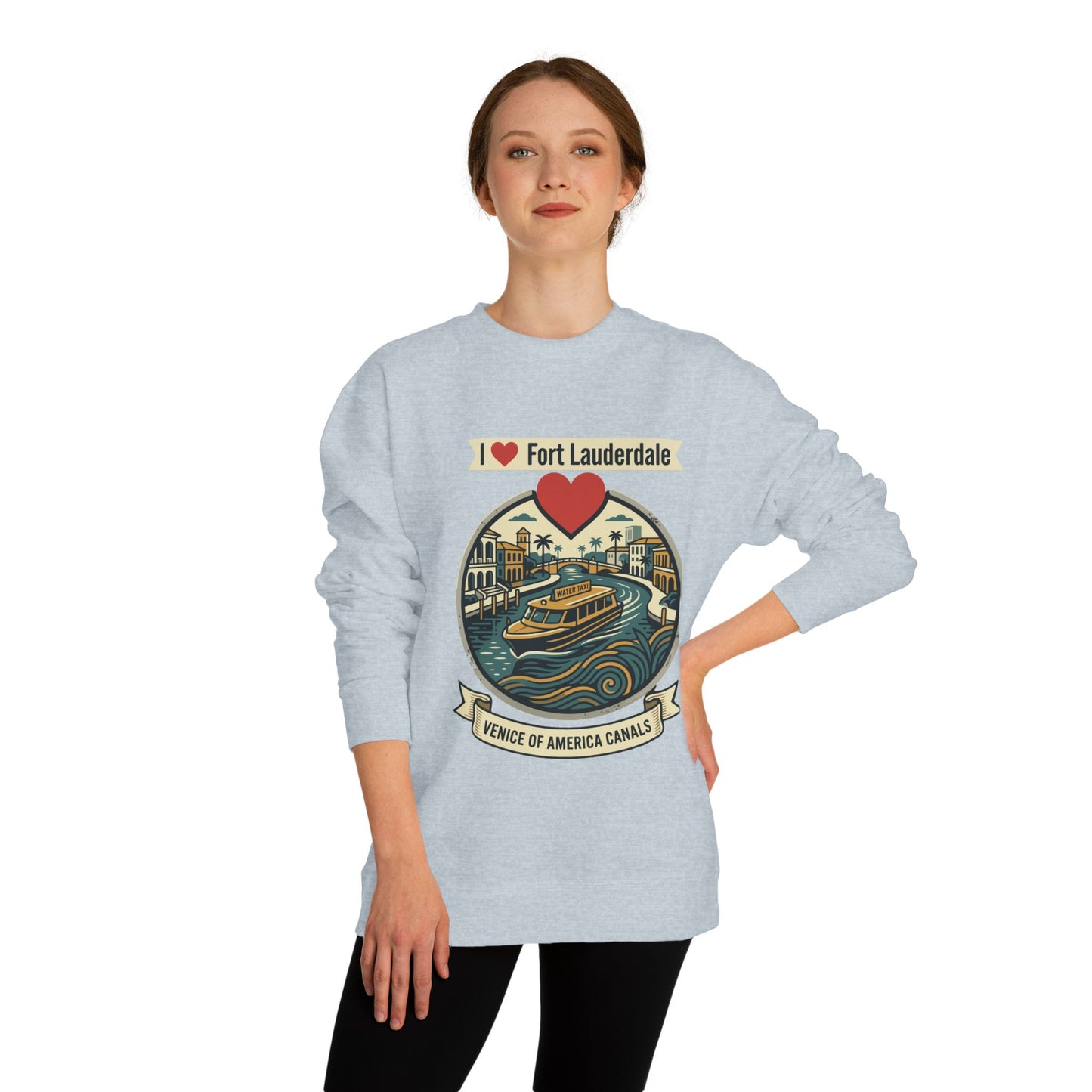 I  Fort Lauderdale Crewneck Sweatshirt — Venice of America Canals Graphic