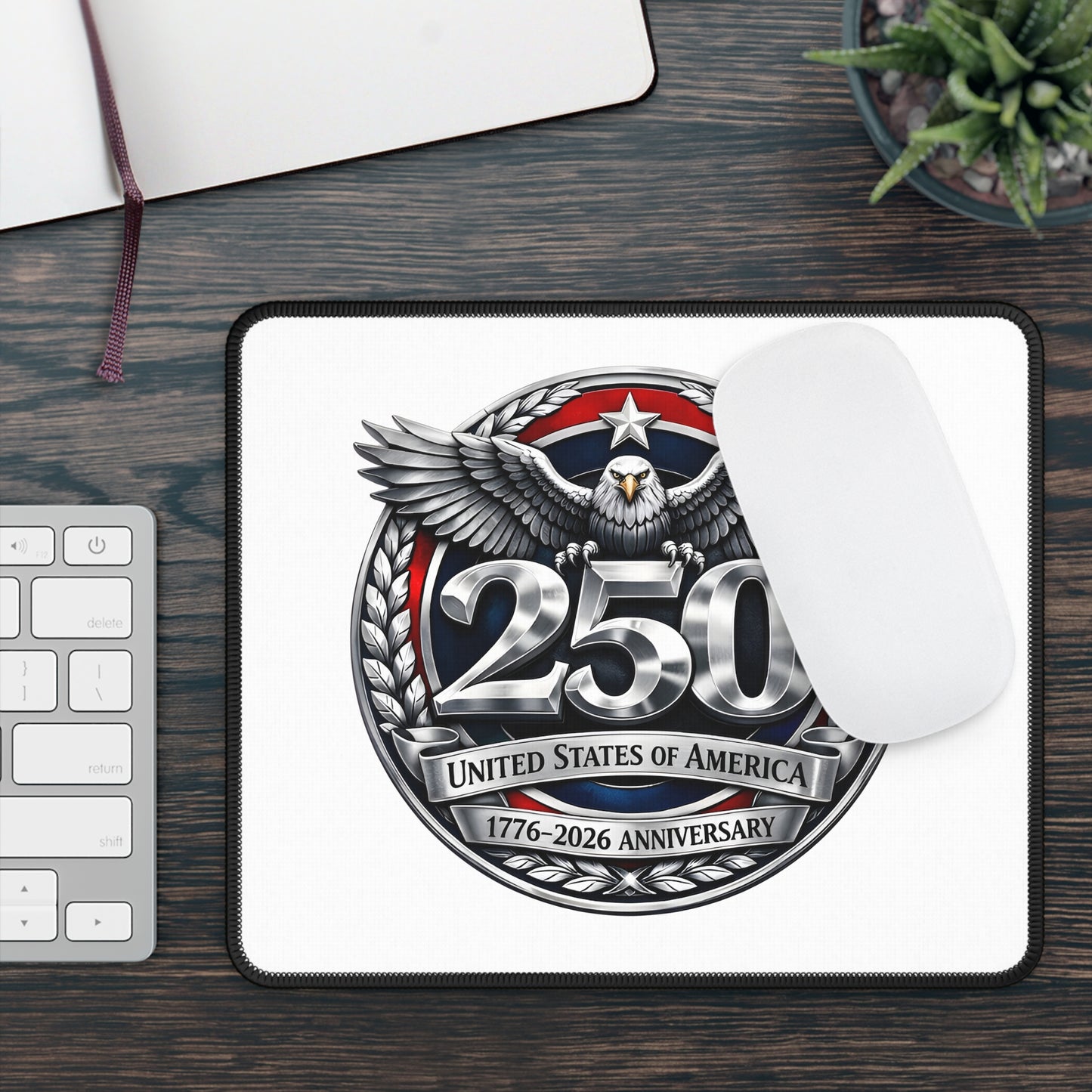 250th USA Anniversary Gaming Mouse Pad — Patriotic Eagle 1776–2026 Commemorative