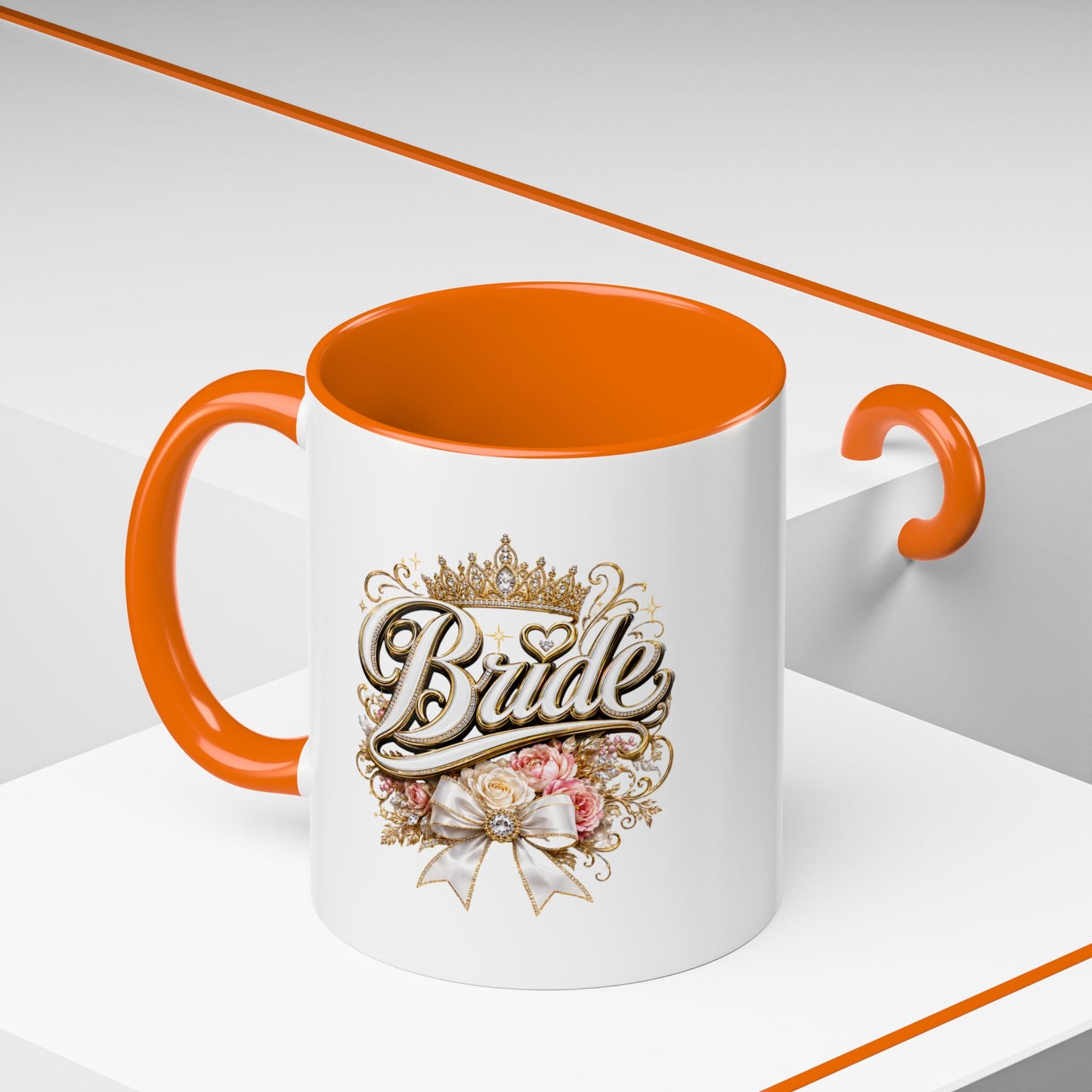 Bride Accent Coffee Mug — Floral Crown Bridal Gift (11/15oz)