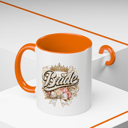 Bride Accent Coffee Mug — Floral Crown Bridal Gift (11/15oz)