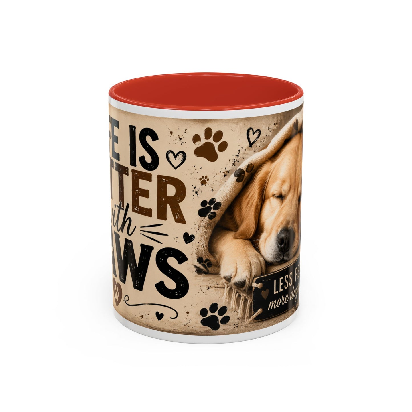 Dog & Cat Coffee Mug - "Less People, More Dogs & Cats" Accent Ceramic Mug