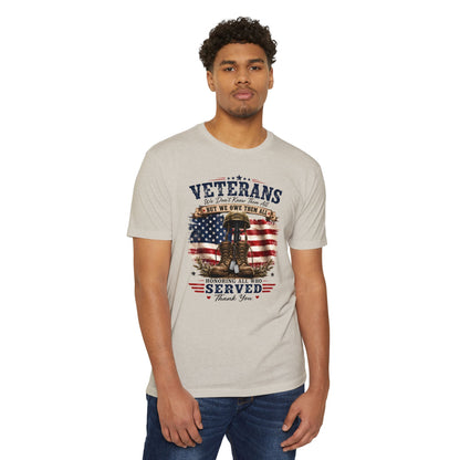 Veterans Tribute T-Shirt – "We Don’t Know Them All But We Owe Them All" Patriotic Memorial Tee