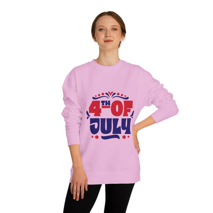 4th of July Sweatshirt — Patriotic Red & Blue Independence Day Crewneck
