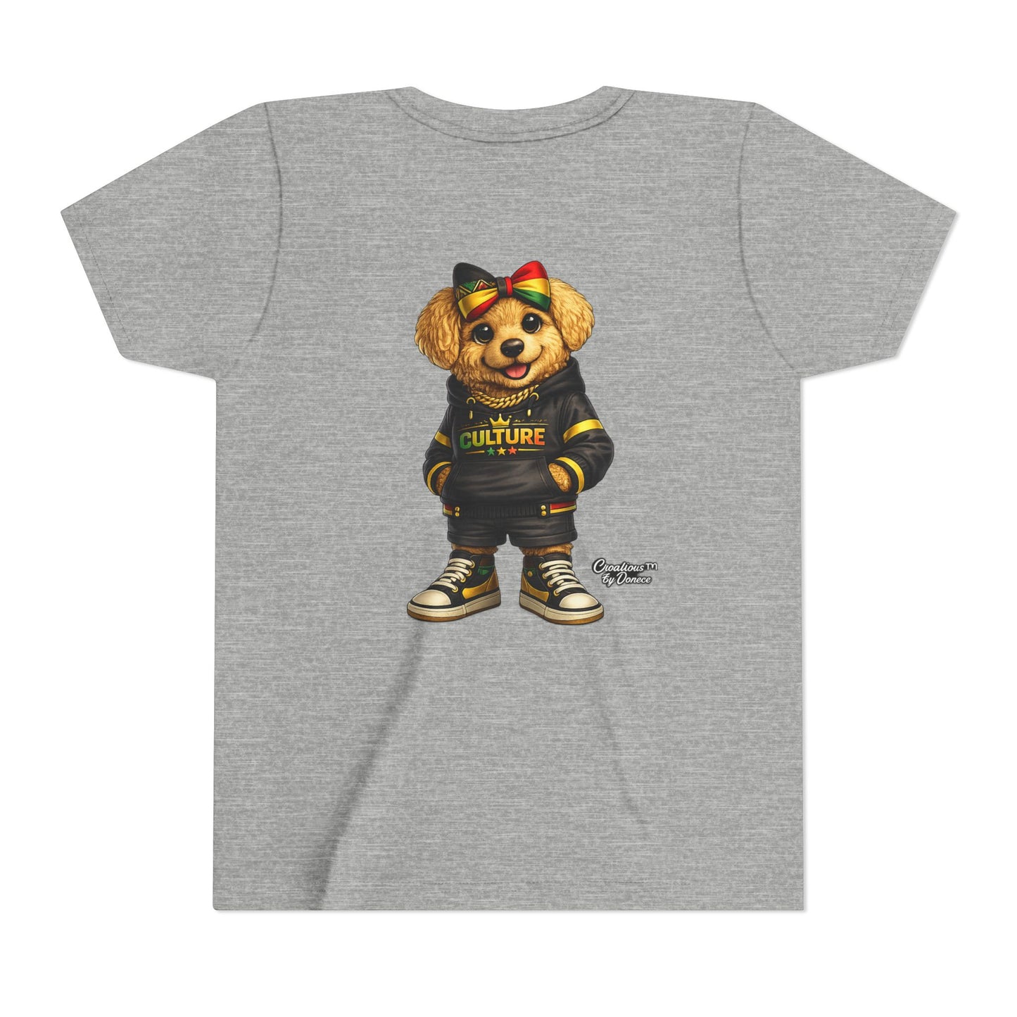 Youth Tee — Cute Rasta Bear "Culture" Graphic Kids T-Shirt