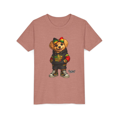 Youth Tee — Black History Queen Bear Graphic T-Shirt