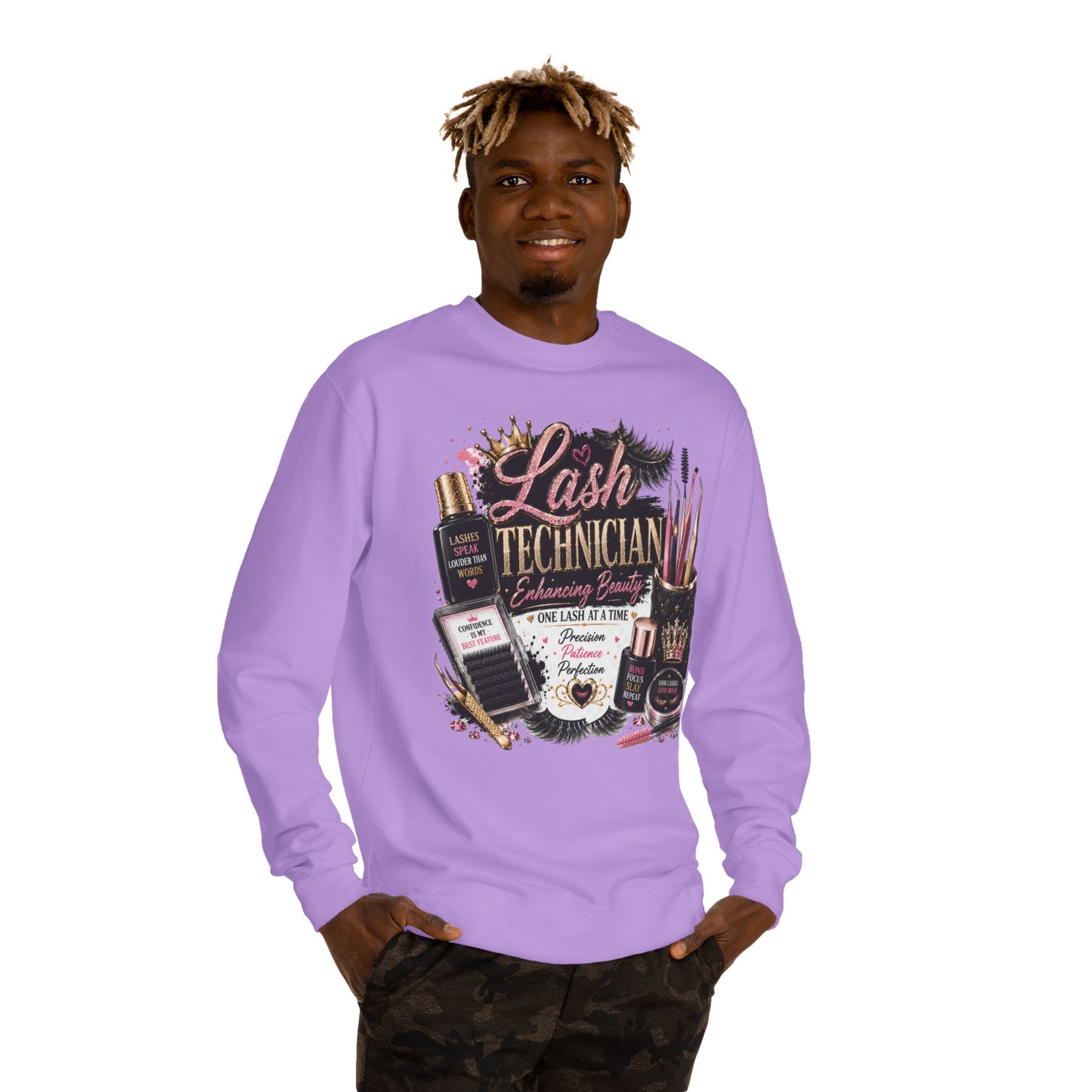 Lash Technician Crewneck Sweatshirt – Beauty Tools Graphic