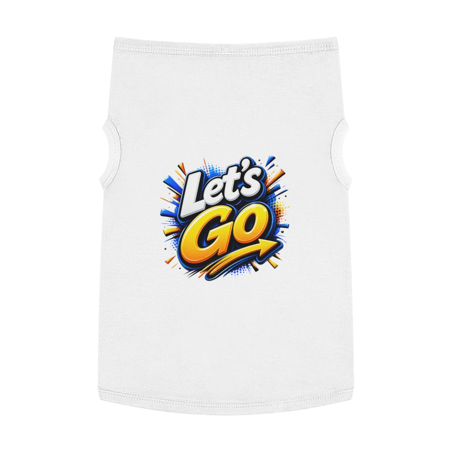 Pet Tank Top — "Let's Go" Graphic Dog Shirt, Energetic Sports Style for Active Dogs