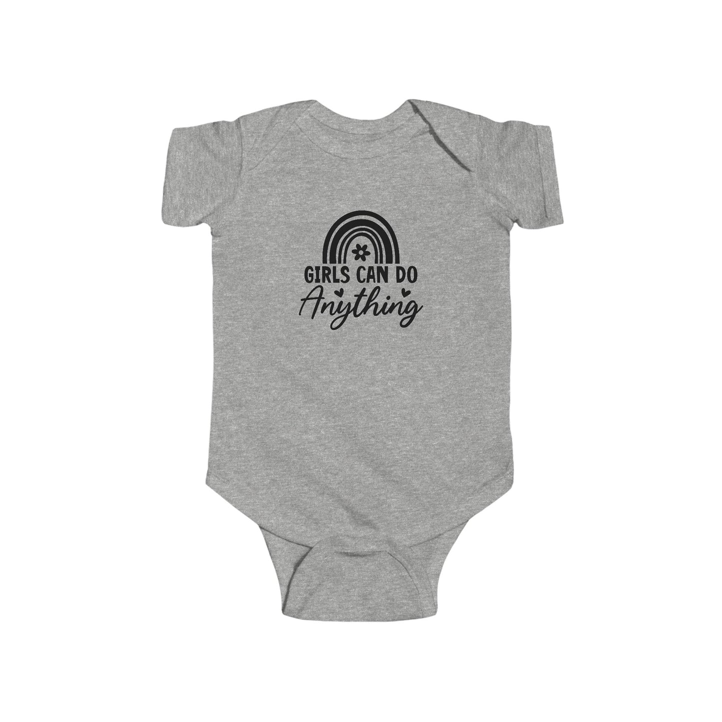 Infant Bodysuit - "Girls Can Do Anything" Rainbow Baby Onesie (Feminist Infant Gift)