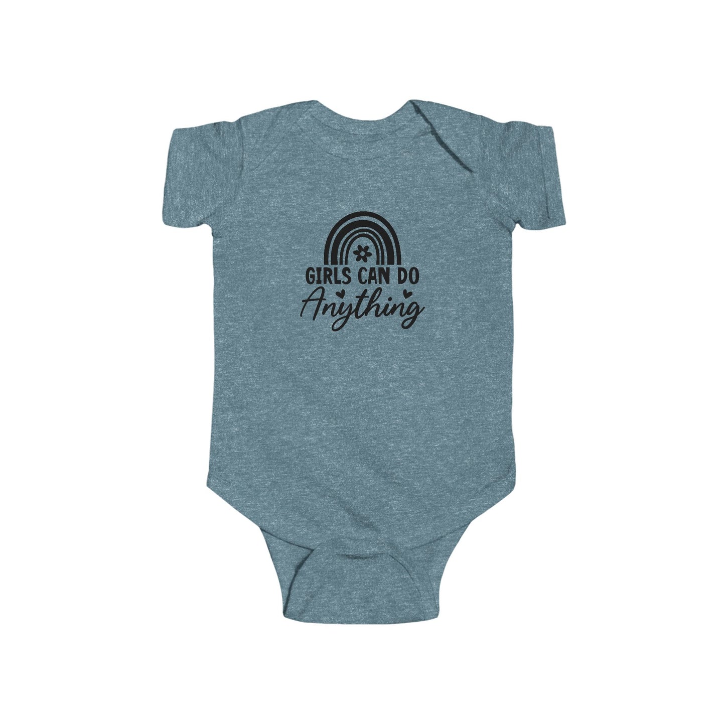 Infant Bodysuit - "Girls Can Do Anything" Rainbow Baby Onesie (Feminist Infant Gift)
