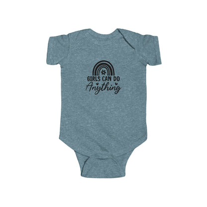 Infant Bodysuit - "Girls Can Do Anything" Rainbow Baby Onesie (Feminist Infant Gift)