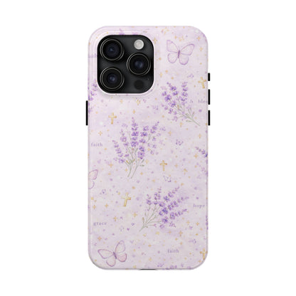 Faith Grace Blessed Phone Case | Christian Floral iPhone Case