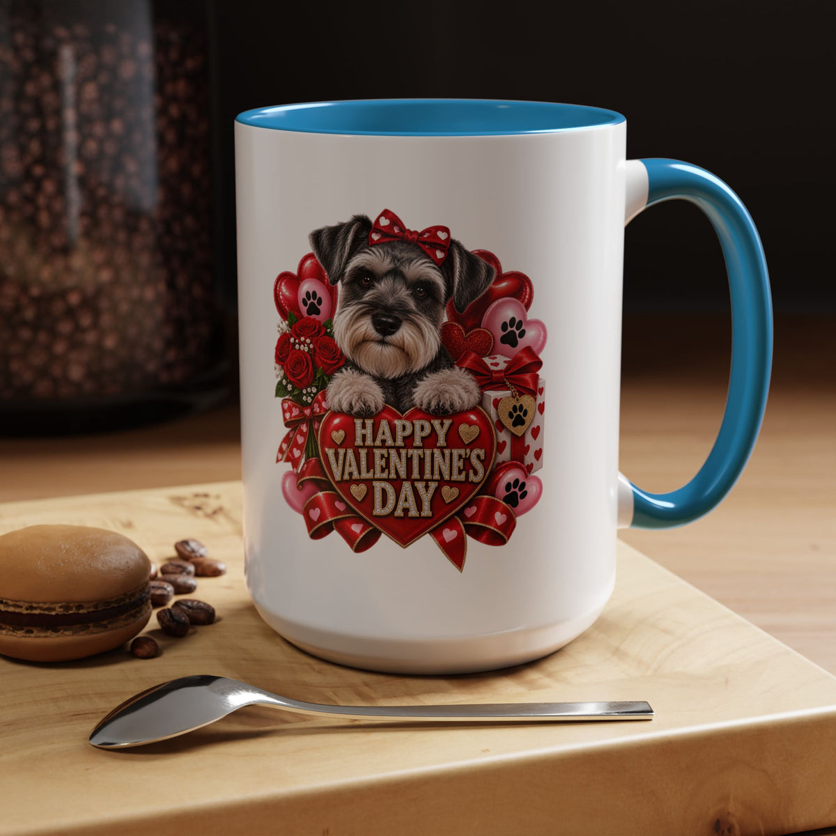 Valentine’s Day Dog Coffee Mug — "Happy Valentine’s Day" Accent Mug