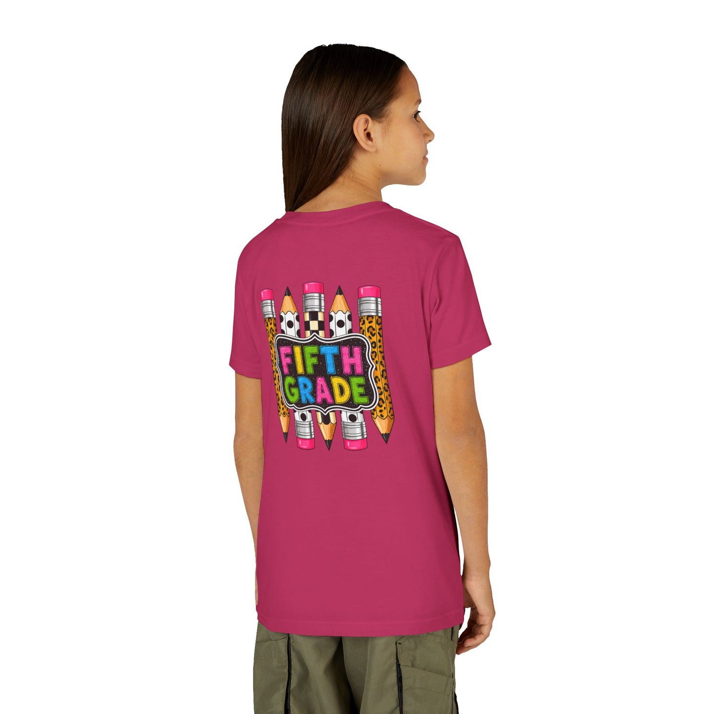 Fifth Grade Pencil Kids Tee — Back to School Youth Short Sleeve Shirt