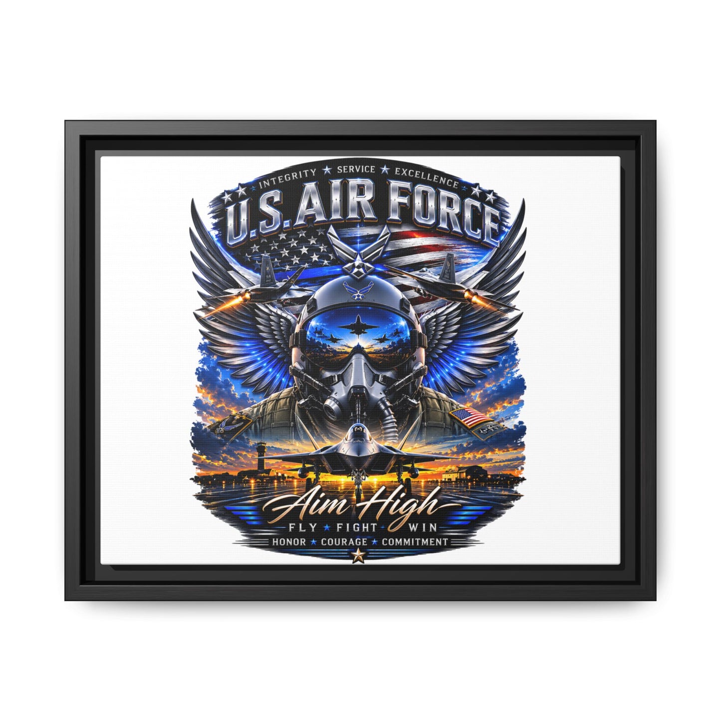 U.S. Air Force 'Aim High' Framed Canvas Print